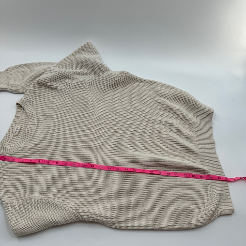 John Galt Oversized Beige Sweater One Size Cozy Neutral Pullover - Picture 8 of 8